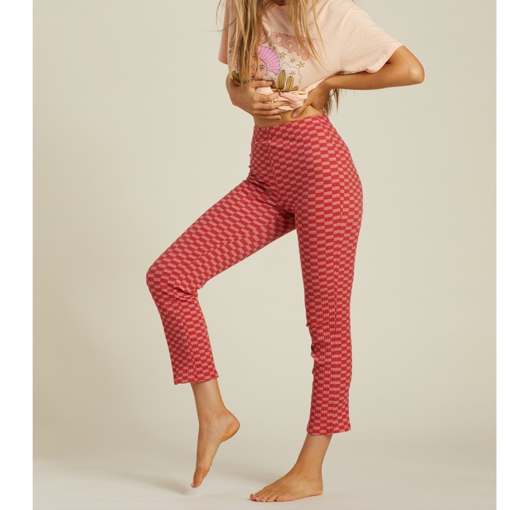 Billabong Red Checkered Pants